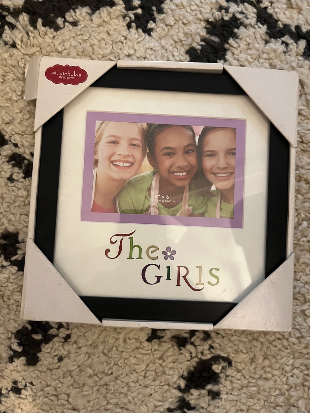 St. Nicholas Square Black Frame with Purple Mat - The Girls Design